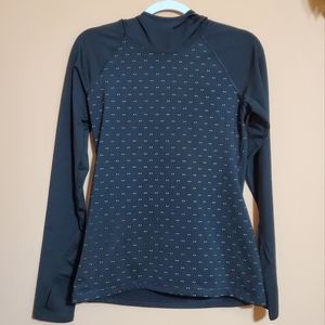 Old Navy Active Go Dry Semi-Fitted Black Polka Dot Hoodie Size S